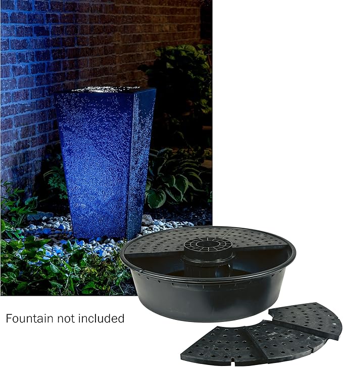 Little Giant DFB36 36-Inch Disappearing Water Fountain Basin, Supports Up to 2,000 lbs., Black, 566517