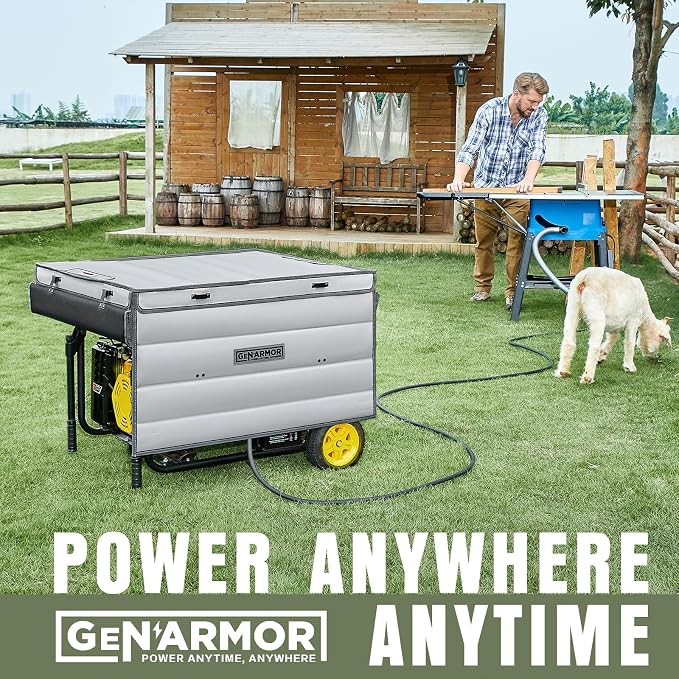 GenArmor Generator Tent Cover while Running, 100% Waterproof Heavy Duty Tarps Generator Enclosure, Portable Outdoor Generator Sheds for outside for Most 4000w~13000w Generators Grey - Image 5