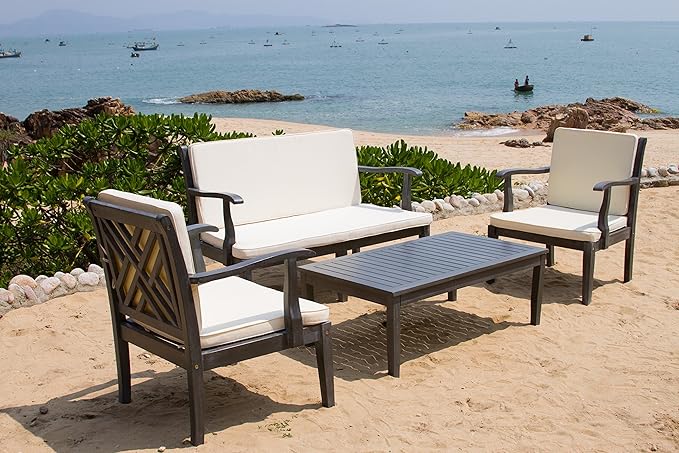 Safavieh Outdoor Living Collection Bradbury 4-Piece Outdoor Living Set