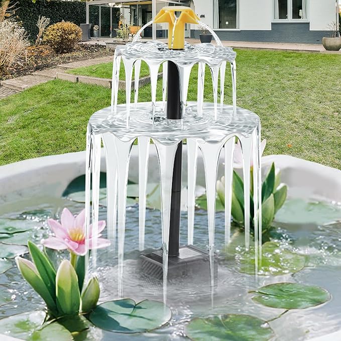 Solar Water Fountain Upgrade Solar Panel Water Fountain Adjustable Water Flow 2.8W 9V Solar Powered Water Pump for Water Feature Small Pond