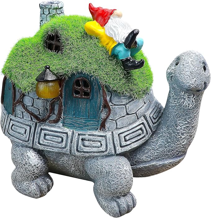 SunGlee Solar Turtles for Outdoors Turtle Solar Light Garden Statue Cute Tortoise Garden Outdoor Decor for Patio Lawn Yard Gifts for Mom Grandma Housewarming Birthday