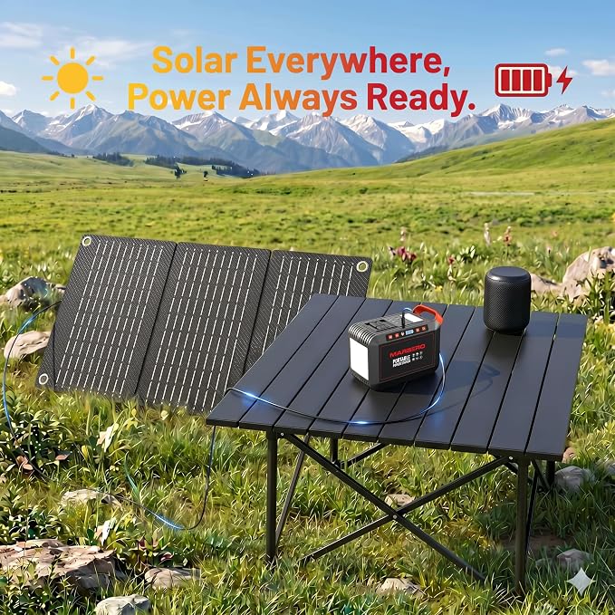 MARBERO 200W Portable Power Station 148Wh Camping Solar Generator Laptop Power Bank with AC Outlet 110V, DC, USB QC3.0, LED Flashlights for CPAP Home Outdoor Trip Emergency Backup - Image 7