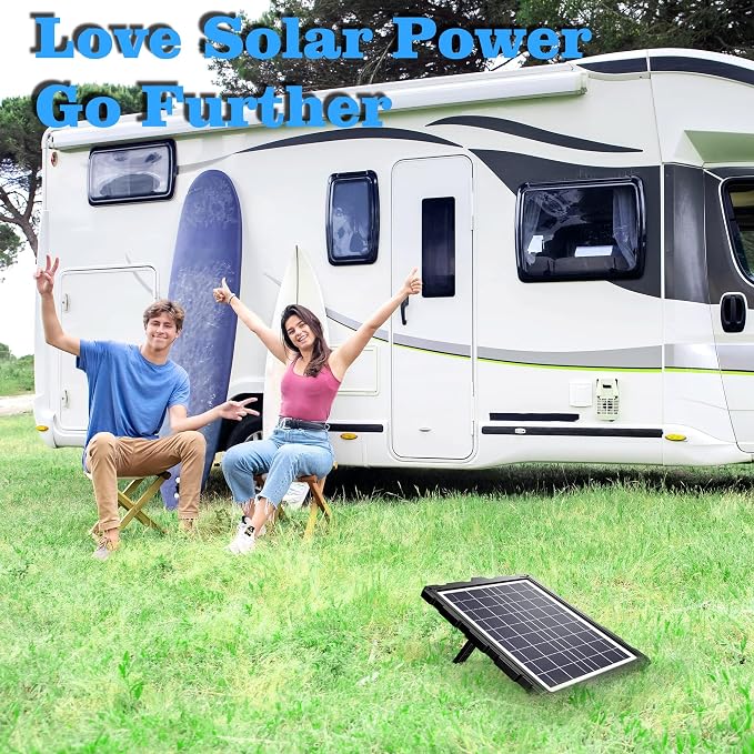 POWOXI-Upgraded-20W-Solar-Battery-Charger-Maintainer, External Smart 3-Stages PWM Charge Controller, 12V Solar Panel Trickle Charging Kit for Car, Marine, Motorcycle, RV, etc - Image 7