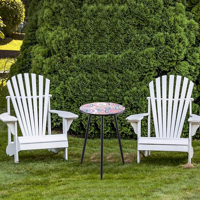 1 Pack Metal Outdoor Side Table Small Outside Round End Table for Patio Modern Accent Garden Corner Table for Small Spaces, Balcony, Porch, Weather-Resistant, Plant Stand Indoor - Image 8
