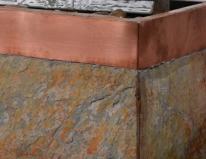 Kenroy Home 51013SLCOP Stave Indoor/Outdoor Floor Fountain with Copper Finish, Rustic Style, 48" Height, 8" Width, 16" Depth