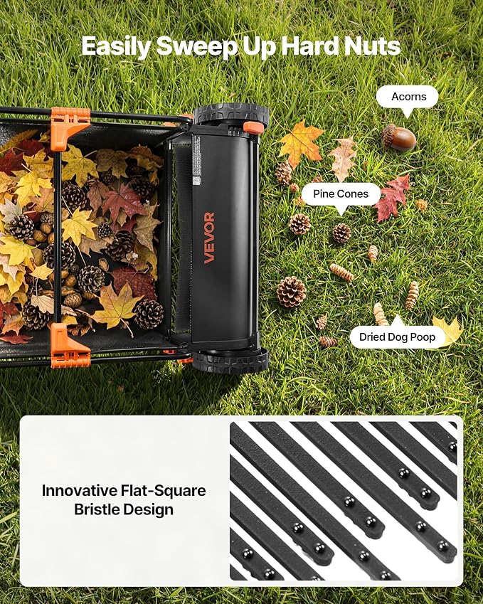 VEVOR 3 Packs Lawn Sweeper Brush Replacement, Compatible with VEVOR 30 in Lawn & Leaf Collector Sweepers, Yard Sweeper Brush Paddle with Durable V-Shaped Bristles for Easy Grass Leaf Cleanup - Image 3