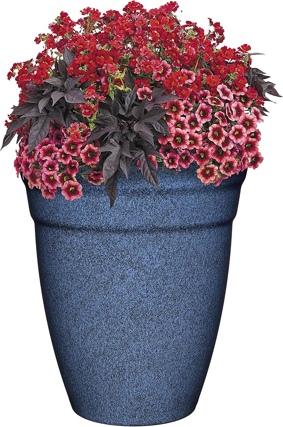 Classic Home and Garden Premiere Collection Planter, Allaire 12", Indigo