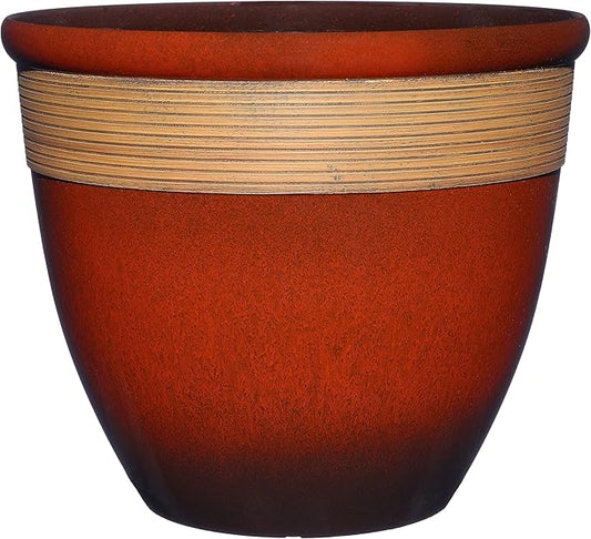 Classic Home and Garden Premiere Collection Planter, Abigail 15", Lava Red