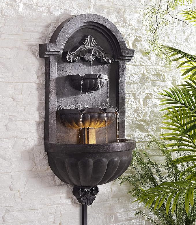 Kenroy Home 51011PLBZ San Pablo Indoor/ Outdoor Wall Fountain with Bronze Finish, Classic Style, 35" Height, 9" Width, 19.5" Depth